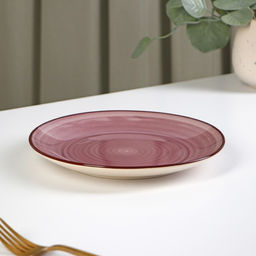 Тарелка керамическая десертная Доляна Морской мир, d=19 см, цвет бордовый фото 2