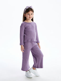 Bisiklet Yaka Basic K?z ?ocuk Ti??rt ve Pantolon 2li