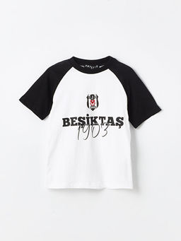 Bisiklet Yaka Be?ikta? Bask?l? Erkek Bebek Ti??rt Ve ?ort 2li Tak?m - Waikiki фото 2