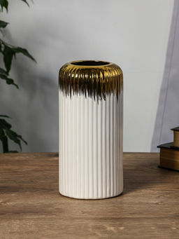 Ваза для цветов «Дакей», 20×10 см, d=6 см, керамика, белая