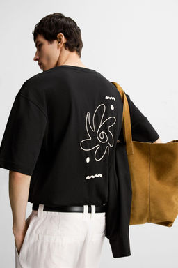 CONTRAST EMBROIDERY T-SHIRT - Zara фото 5