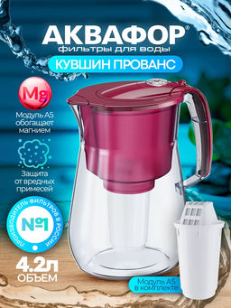 -20% Фильтр-кувшин Прованс 4.2 л (небъющийся) со счетчиком ресурса, Аквафор  фото 4