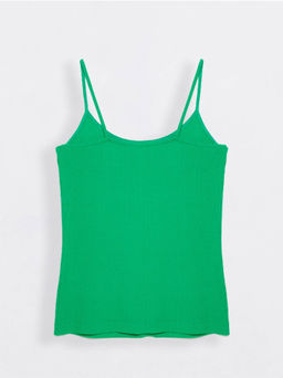 CONTE Легкий топ из вискозы на тонких бретелях LD 1121 green garden