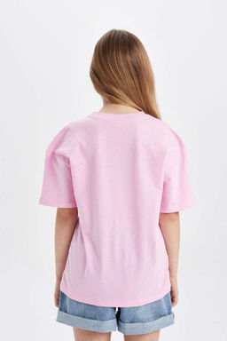 Футболка с короткими рукавами и принтом для девочек Relax Fit - Defacto фото 6