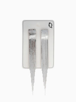 Серьги висячие «Голливуд» блеск нитей, цвет серебро, 14.5 см