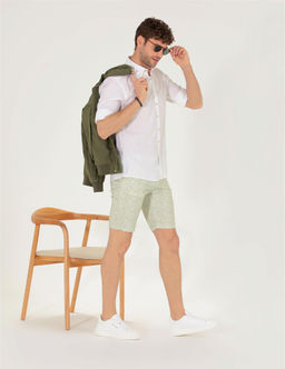 Haki Slim Fit Bermuda _ort