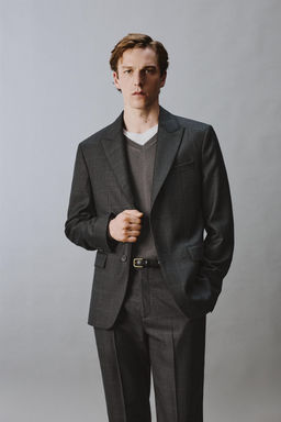 BLAZER TRAJE CUADROS 100% LANA / Marengo vigor? - Zara фото 2