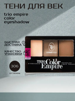 TF Тени для век Трехцветные компактные Trio Empire Color Eyeshadow тон306 лесной орех
