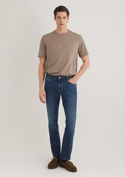 Martin Premium Blue Golgeli Koyu Mavi Jean Pantolon
