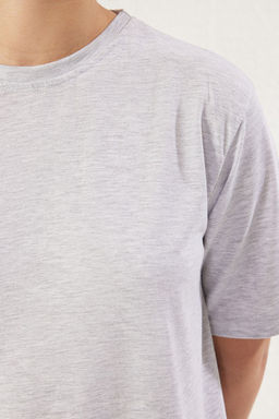 TRENDYOLMILLA Koyu Kahverengi %100 Pamuklu Bisiklet Yaka K?sa Kol Midi Orme T-shirt Elbise TWOSS25EL00465  фото 9