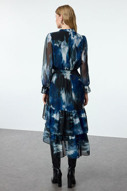 TRENDYOLMILLA Cok Renkli Boyundan Baglamal? Dokuma K?sl?k Elbise TWOAW21EL1448  фото 5