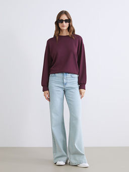 Bisiklet Yaka Oversize Kad?n Sweatshirt