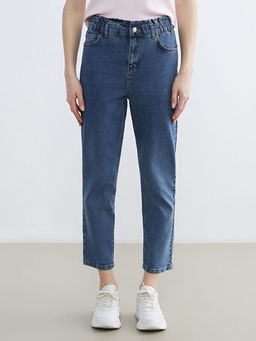 Beli Lastikli Slim Fit Kad?n Jean Pantolon