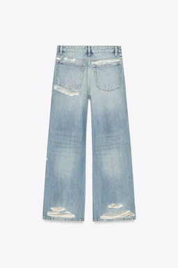 TRF RIPPED MID-WAIST BOYFRIEND JEANS - Zara фото 3