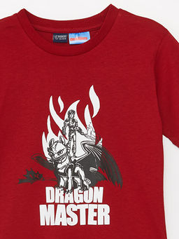 Bisiklet Yaka Bask?l? K?sa Kollu Erkek ?ocuk Ti??rt - Waikiki фото 3