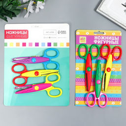 Ножницы рельефные «Цветик», (набор 3 шт.), 13 см, МИКС