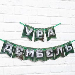 Цена за 2 шт. Гирлянда на ленте «Дембель», длина 250 см