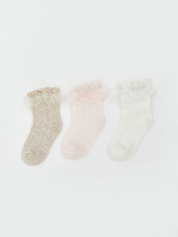 Dantel Detayl? K?z Bebek Soket ?orap 3l?