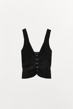 KNIT TOP WITH HOOK-AND-EYE DETAILS - Zara фото 5
