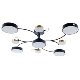 Люстра «Терра» 9хLED 168 Вт 3000-6000К черно-золотой 80×80×21 см BayerLux