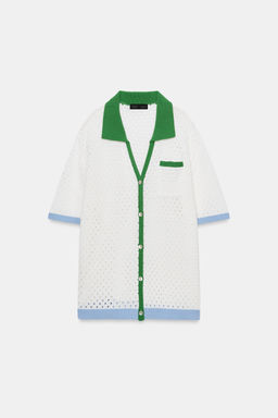 CHAQUETA PUNTO CALADO / Blanco - Zara фото 4