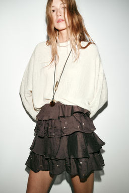 MINI SKIRT WITH RUFFLES AND SEQUINS - Zara фото 12