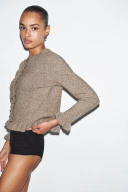 KNIT CARDIGAN WITH RUFFLE TRIMS - Zara фото 12