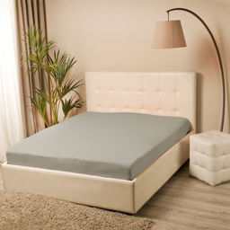 Простыня на резинке Купу-купу, 90х200х20 см, серый, трикотаж