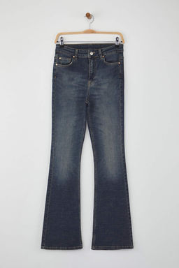 Teen Antrasit Lacivert Normal Bel Ispanyol Paca Flare Jeans TWOAW26JE00097 - Trendyolmilla фото 5