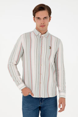 Мужская мятная рубашка с длинным рукавом Неожиданная скидка в корзине