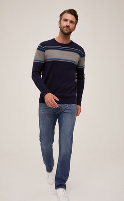 Джемпер F021-15-2063 navy-grey - Fine joyce фото 3