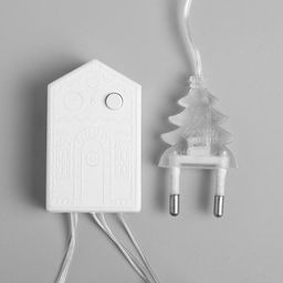 Гирлянда «Нить» 4 м с насадками «Сердечко», IP20, прозрачная нить, 20 LED, свечение тёплое белое, 8 режимов, 220 В