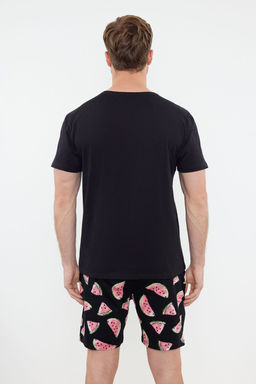 TRENDYOL MAN Siyah Couple/Cift Regular Fit Karpuz Desenli %100 Pamuklu Sortlu Erkek Pijama Tak?m? TMNSS24PT00050 - Trendyolmilla фото 5