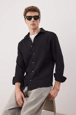 Siyah Regular Erkek Gomlek TMNAW26GO00019 - Trendyolmilla фото 12