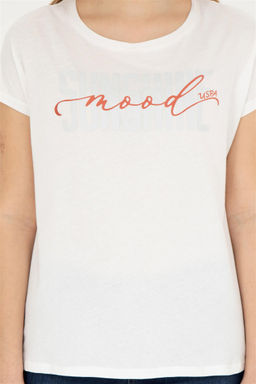 Женская футболка цвета экрю - U.s. polo assn фото 6