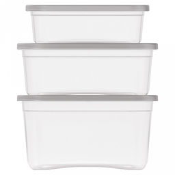 Контейнер для продуктов пластмассовый, набор 3 шт: 1л, 0,4л, 0,7л, подходит для СВЧ (Россия) - Домашняя мода фото 3