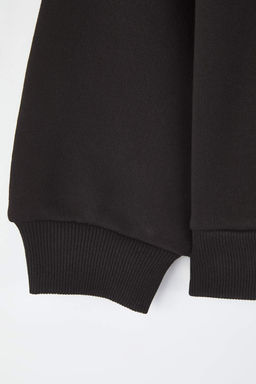 Siyah Bask?l? Regular Erkek Cocuk Orme Sweatshirt TKDAW26SW00051 - Trendyolmilla фото 4