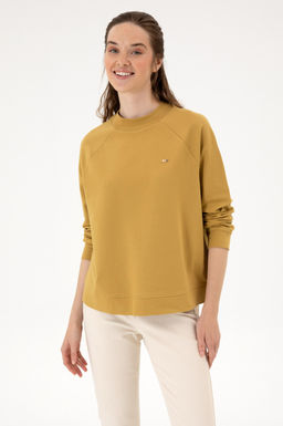 Kad_n Camel Regular Bisiklet Yaka Basic Sweatsh_rt