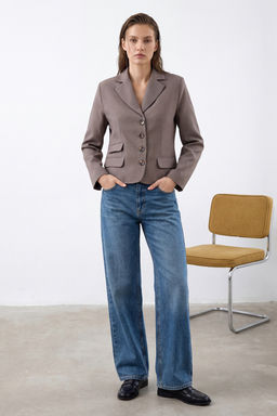 Kahverengi Ekoseli Fitted/Bele Oturan Dokuma Blazer Ceket TWOAW26BC00010 - Trendyolmilla фото 5