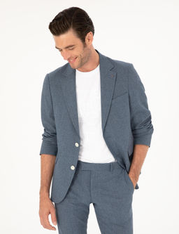 _ndigo Slim Fit Y_n Kar___ml_ Tak_m Elbise