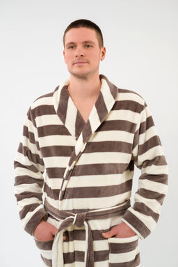 Халат мужской из ультрасофта Артур полосы - Амадэль фото 8