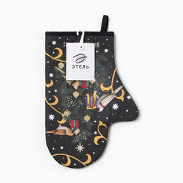 Варежка-прихватка новогодняя «Этель» Wonder christmas 20×28 см, саржа, 100% хл, ватин 250 г/м²