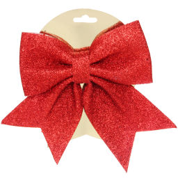 Цена за 2шт. Бант на ёлку "Яркий праздник" 15*20 см, Красный