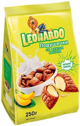 Leonardo, готовый завтрак Подушечки со вкусом банана, 250 г  фото 4
