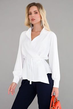 Блуза Идеальная асимметрия (белая) Б1525-11 - Lt collection фото 3