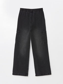 Beli Lastikli Wideleg K?z ?ocuk Kargo Jean Pantolon - Waikiki фото 2