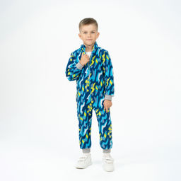 Комбинезон детский синий абстракиция 279(ш) (128, 64)