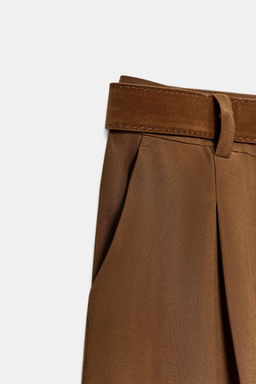 PANTAL?N PINZAS CINTUR?N / Tabaco - Zara фото 8