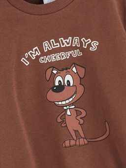 Bask?l? Erkek ?ocuk Sweatshirt ve E?ofman Alt 2li