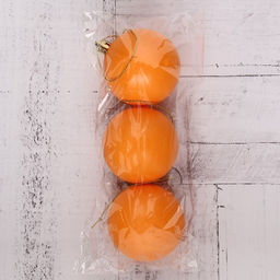 Цена за 3 шт. Ёлочные игрушки Матовый, шары новогодние, d=5.5 см, набор 3 шт., оранжевый - Зимнее волшебство фото 2